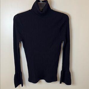 Ann Taylor Navy Merino Wool Turtleneck Sweater